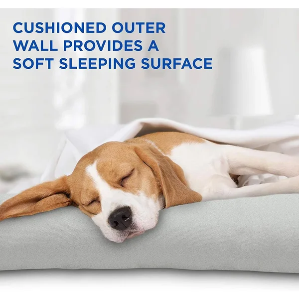 ARF Pets Dog Self Cooling Bed Pet Bed Solid Gel Based Self Cooling Mat for Pets - Includes A Foam Based Bolster Bed for Extra Com