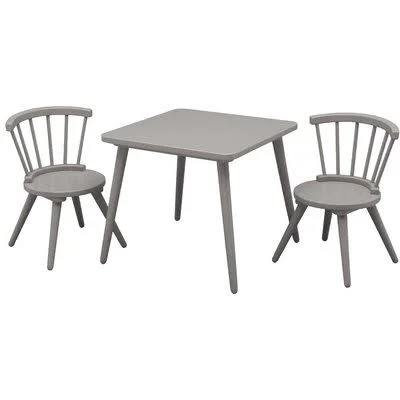 Nicklas Kids 3 Piece Windsor Writing Table and Chair Set Mack & Milo Color: Grey