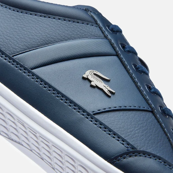 Lacoste Chaymon Bl 1 Navy White Leather Mens Trainers, 9 UK