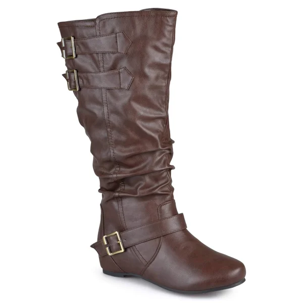 Women's Journee Collection Tiffany Wide Calf Boot - Brown - Size 9