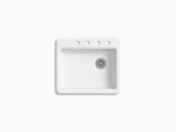 Kohler 5479-4-95 Riverby 25x22 x 22x22 x 5-11/12x22 Top-Mount Single-Bowl Kitchen Sink - Ice Grey