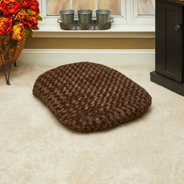 AJD Home 27x22 x 36x22 Medium Oval Soft Furry Pet Bed in Chocolate