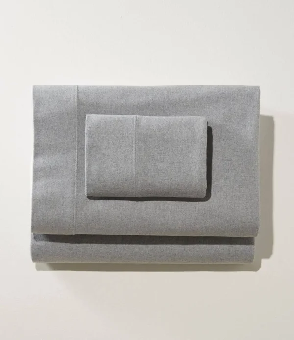 Heritage Chamois Flannel Sheet Collection - Heather Gray Queen Size, L.L.Bean