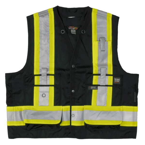 Work King Hi-Vis Black Safety Surveyor Vest