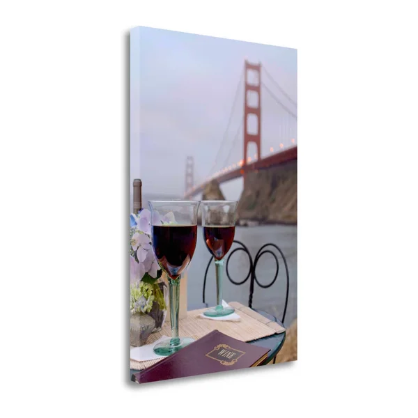 Tangletown Fine Art Dream Cafe Golden Gate Bridge - 39 by Alan Blaustein Gallery Wrap Canvas - 19x22 x 28x22 - Multi