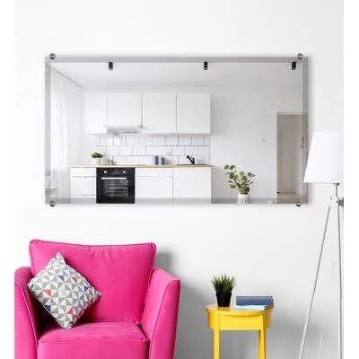 Arbonne Beveled Frameless Mirror Ebern Designs Size: 64x22 H x 36x22 W - Finish: Chrome