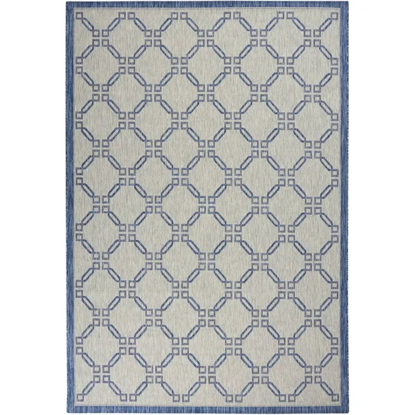 Nourison Garden Party GRD02 Area Rug - Ivory Blue, 6& x 9&