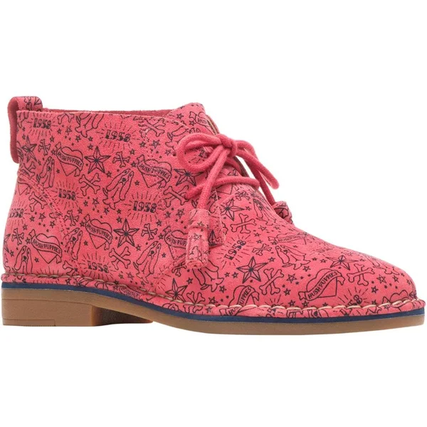 Women's Hush Puppies Cyra Catelyn Poppy Red Print Suede - in Size 5.5