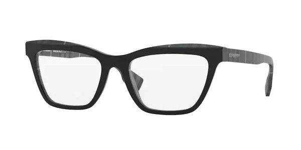 Burberry BE2309F - 3829 Top Black on Charcoal Check - 54 mm