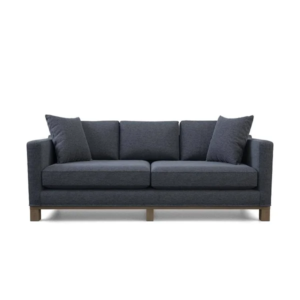 Brookside Kay 84 in. Navy Polyester 2-Cushion 3-Seater Track Arm Sofa with Wood Base, Blue