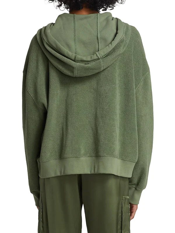 ATM Anthony Thomas Melillo Women's REVERSE French Terry Zip Hoodie Agave - Xs