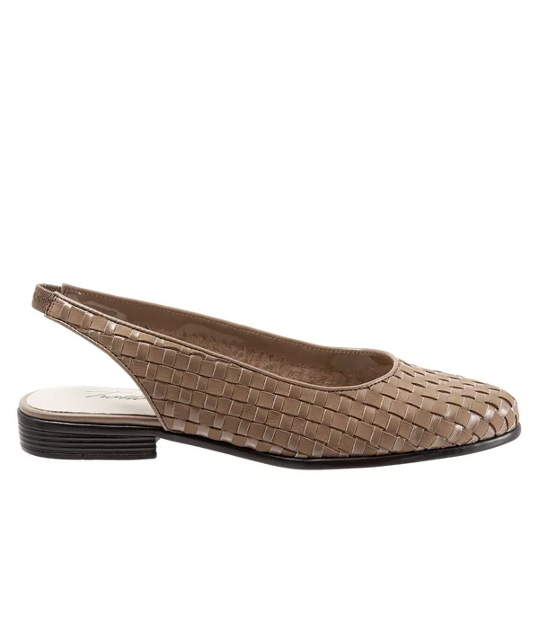 Trotters Women's Pump Nude Lucy Woven Leather Slingback 5 M