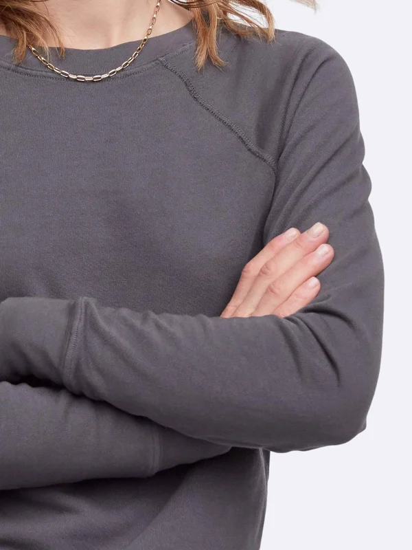 Organic Terry Raglan Sweatshirt Charcoal, 2x