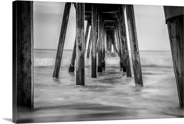 Surf in Black and White, Canvas Wall Art, 30x20, Great Big Canvas