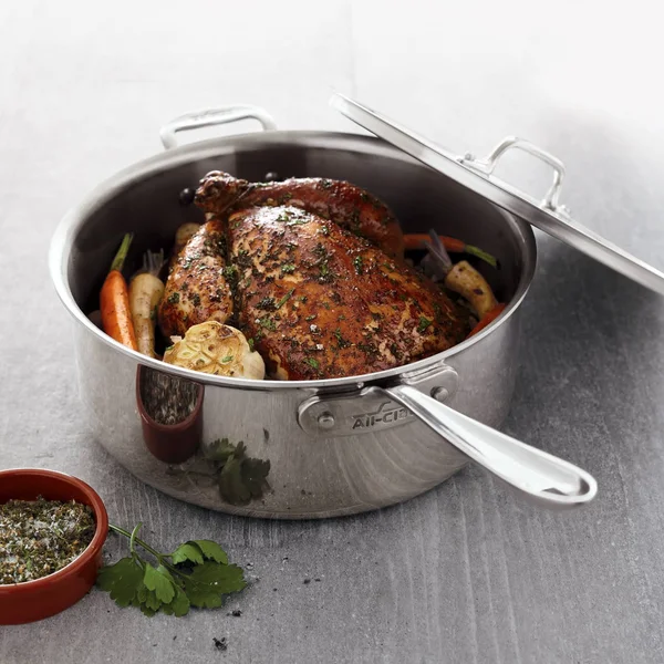 All-Clad Stainless Steel 6 qt Deep Saute Pan with Lid