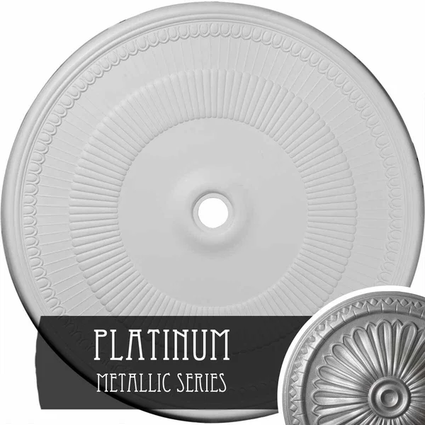 Ekena Millwork CM51NEPLS 51 1/8x22OD x 3 5/8x22ID x 1 1/2x22P Nevio Ceiling Medallion (Fits Canopies Up to 4 3/4x22) - Hand-Paint