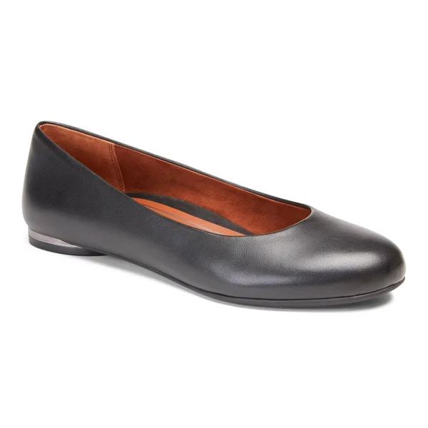 Vionic Women's Hannah Ballet Flat Black Leather