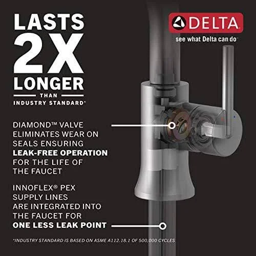 Delta Faucet 777-CZLHP-DST Single Bathroom Faucet-Less Handle Vessel - Champagne Bronze