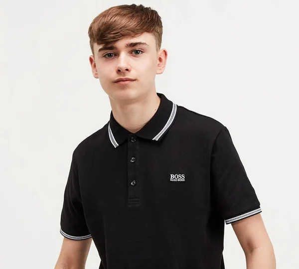 Boss Kids - Logo Polo Shirt Black - Boy - 16 Years - Black
