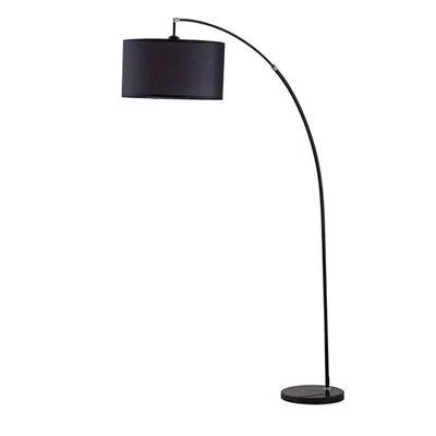 Fedya 86x22 Arched Floor Lamp Latitude Run Base Finish: Black, Shade Color: Black