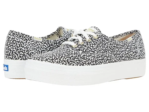 Keds Triple CVO Organic Cotton Notebook Print Platform Sneakers - 6.5M
