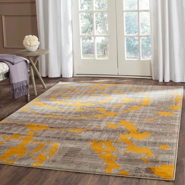 Safavieh Porcello PRL7735F 5&2x22 x 7&6x22 Light Grey - Orange Area Rug