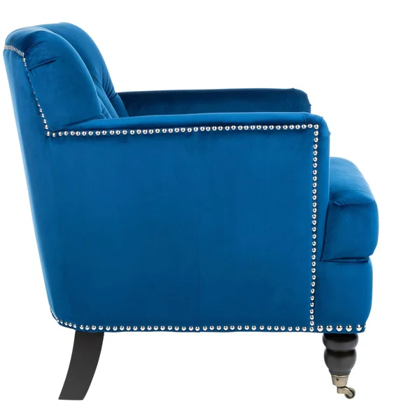 Safavieh Colin Tufted Club Chair - Navy, Espresso