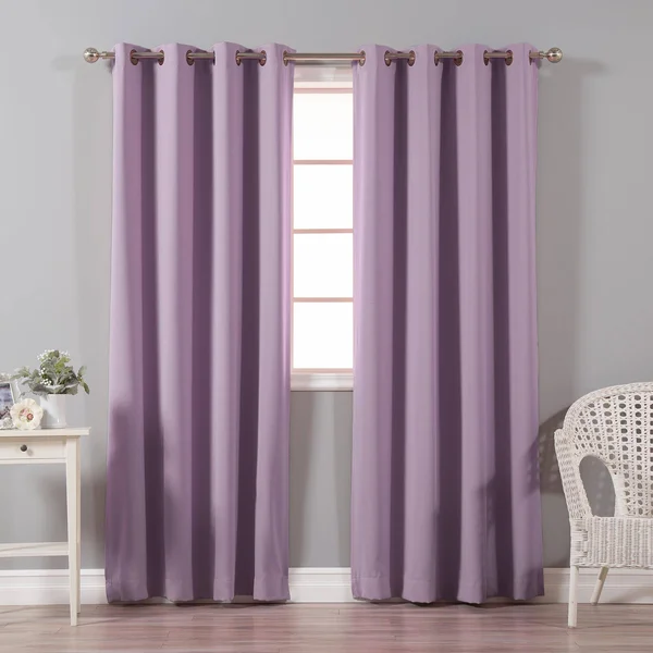 Best Home Fashion, Inc. Solid Blackout Thermal Grommet Curtain Panels Size: 120x22 L x 52x22 W, Color: Lavender