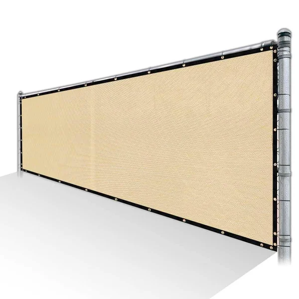 ColourTree 3 ft. x 137 ft. Beige Privacy Fence Screen Mesh Cover Screen with Reinforced Grommets for Garden Fence (Custom Size)
