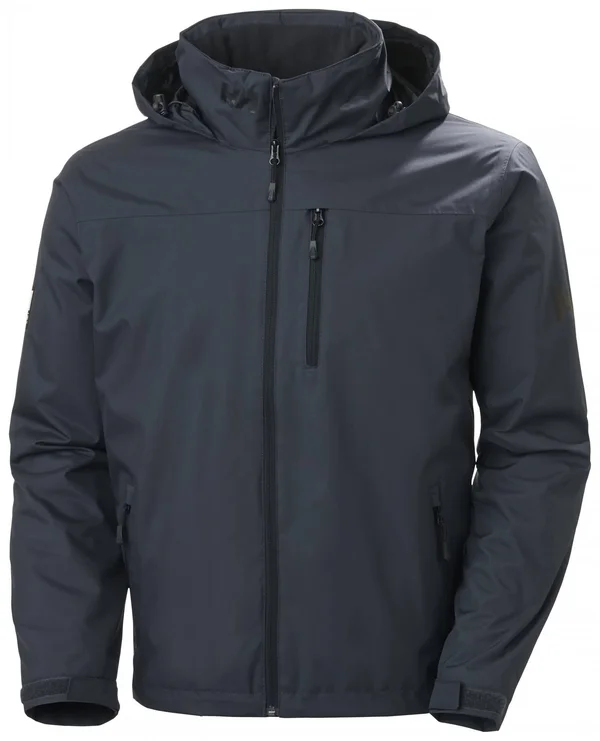 Helly Hansen Crew Hooded Midlayer Jacket Grey - Men Polartec Casual Jacket (Size S - Color Slate)