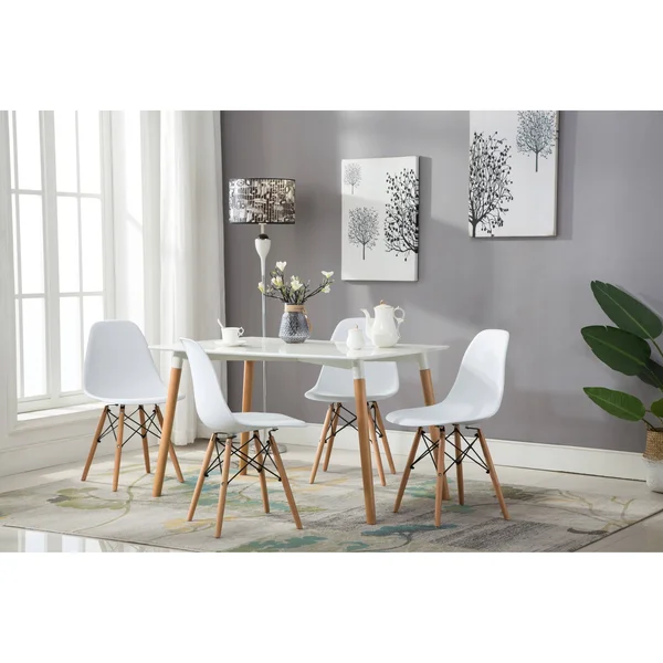 Porthos Home Mid-Century Style Dsw Modern Dining Chair, Set of 4 - Yellow