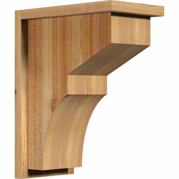 Ekena Millwork COR08X14X18MON01RWR 8x22W x 14x22D x 18x22H Monterey Rough Sawn Corbel w/Backplate, Western Red Cedar