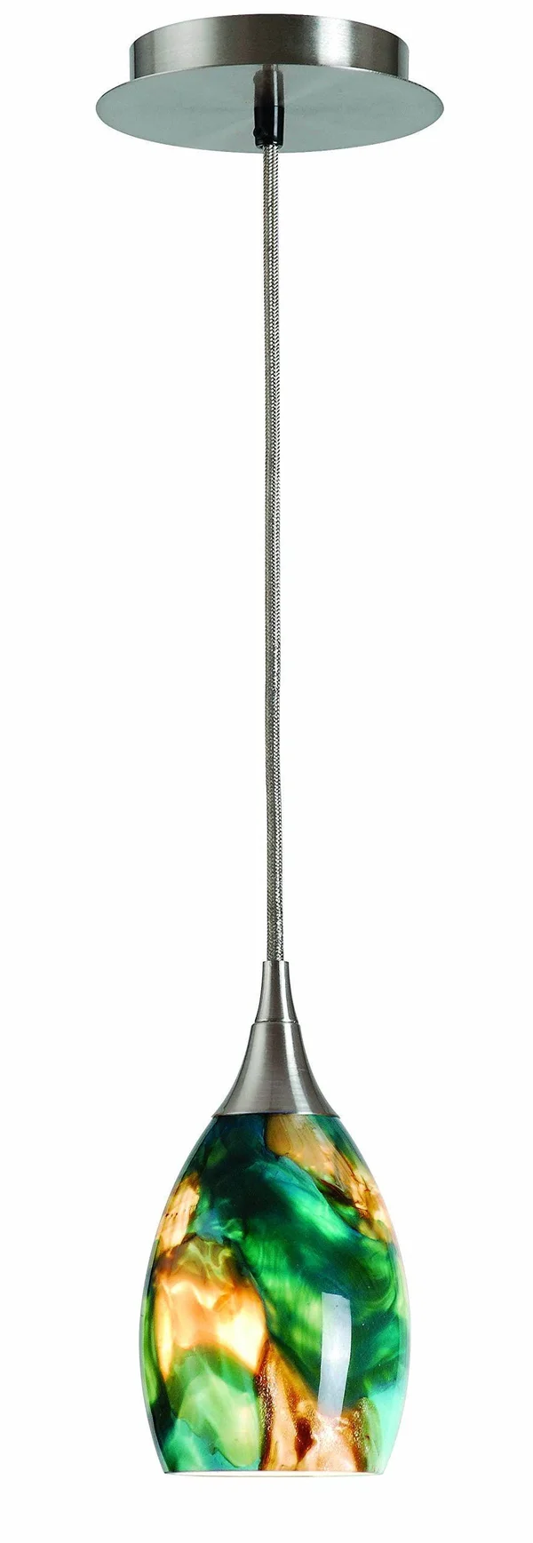 Kenroy Home Appiani 1 Light Mini Pendant - Brushed Steel - 93062BS-TEAL