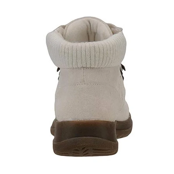 Wanderlust Womens Boston Leather Closed Toe Ankle Cold Weather Boots - Winter White/Suede, 9