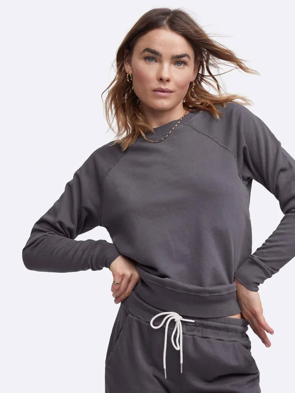Organic Terry Raglan Sweatshirt Charcoal, 2x