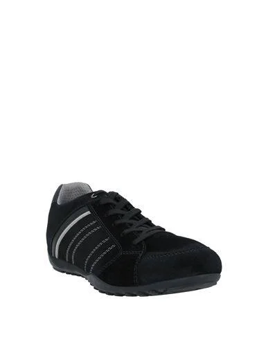 Geox Man Sneakers Black Size 11 Soft Leather, Textile fibers
