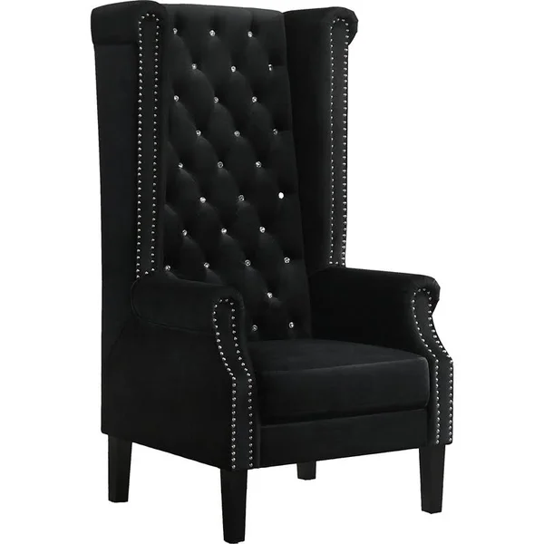 Cosmos Furniture Bollywood Transitional Style Black Accent Chair