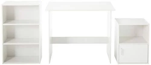 TMS 3 Piece Soho Study Set, White, 29.5" x 35.4" x 19.6"