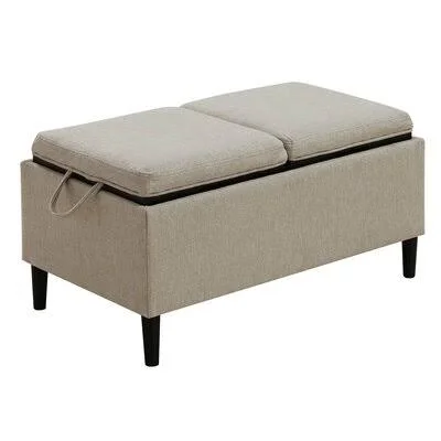 Southborough 32x22 Rectangle Storage Ottoman Wade Logan Upholstery Color: Soft Beige Fabric