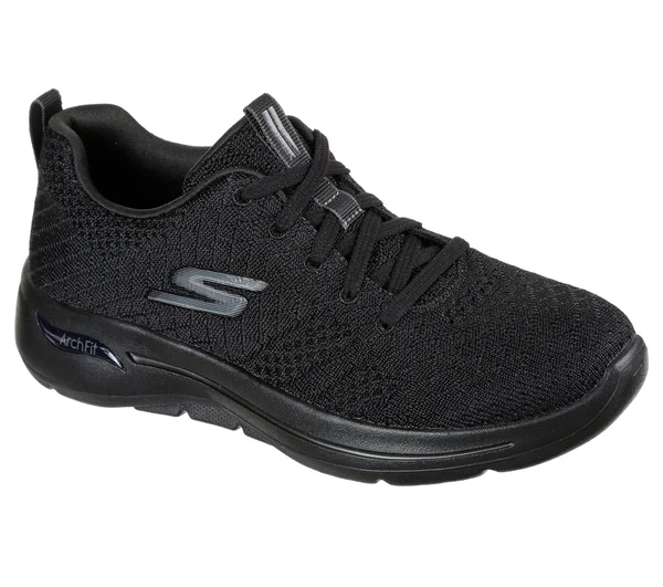 Skechers GOwalk Arch Fit - Unify Walking Shoes, Black/Black, 6.5