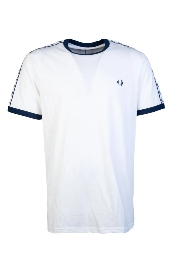 Fred Perry Taped Ringer T Shirt White