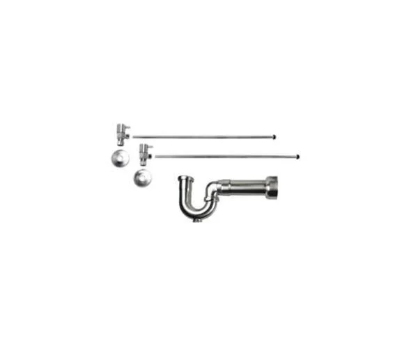 Mountain Plumbing MT3041-NL/SB Complete Lavatory Supply Kit with New England/Massachusetts P-Trap - Satin Brass