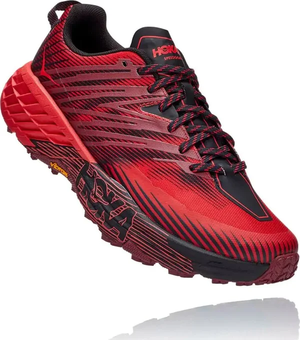 Hoka One One Men's Speedgoat 4 - 8.5 - Cordovan, High Risk Red