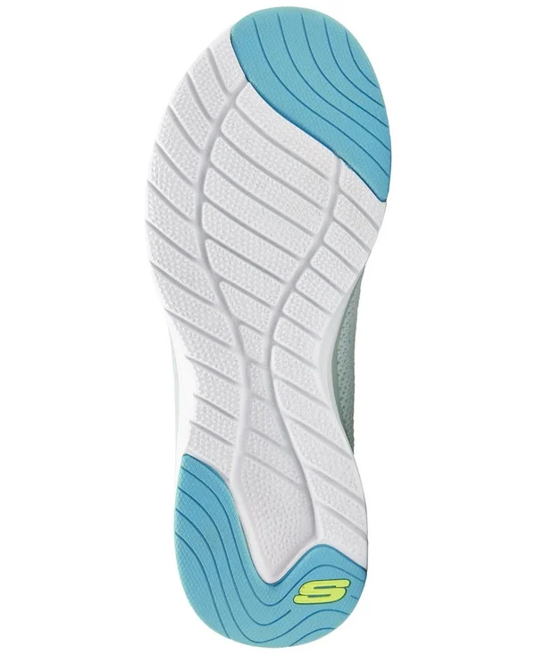 Skechers Women's Ultra Groove Sneakers, White/Turquoise, 9.5