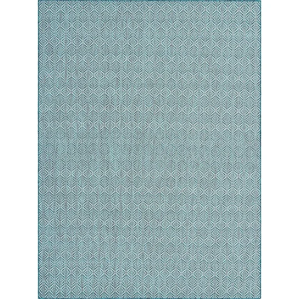 Unique Loom Deco Trellis Indoor Outdoor Rug - Blue, 9x12 ft