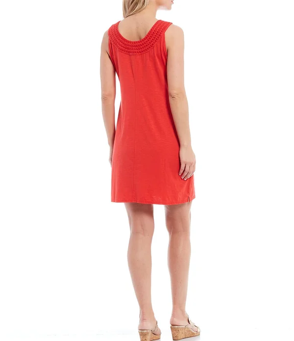 Tommy Bahama Women's Embroidered Pearl Shift Dress - Coral Bluff - Size Xxs