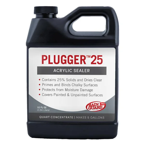 Rain Guard Plugger 25 Water-Based Acrylic Sealer 32 oz. Super Concentrate - Makes 5 Gallons, Clear