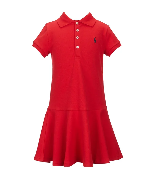Polo Ralph Lauren Little Girls Short-Sleeve Polo Dress - RL Red