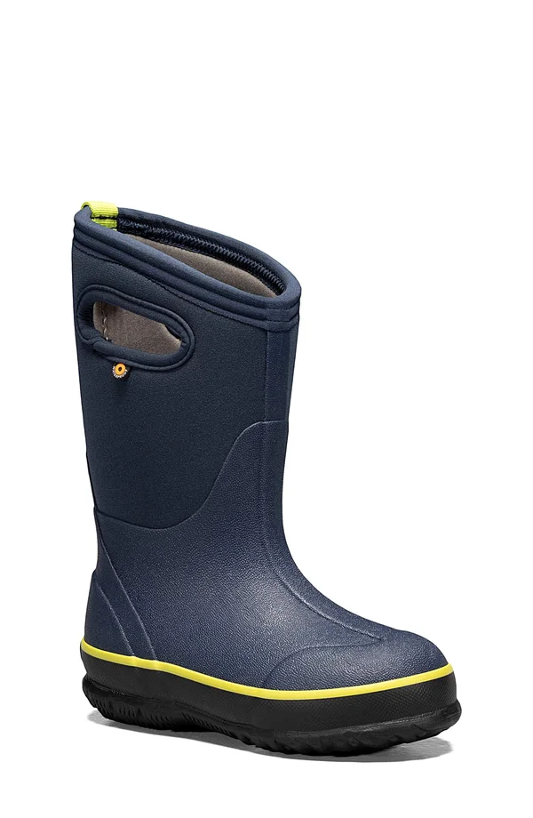Bogs Kids& Classic Texture Solid Boot - 7 - Navy