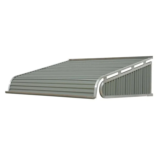 NuImage Awnings 1500 96-in Wide x 24-in Projection Graystone Solid Fixed Door Awning - K150409645